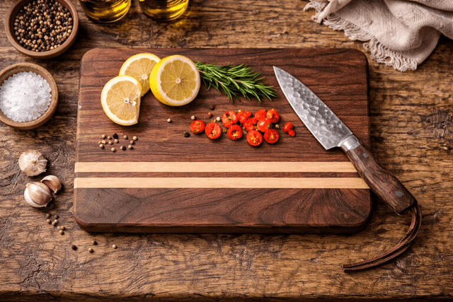 Handmade Walnut & Maple Cutting Board – Artisan Kitchen Board
