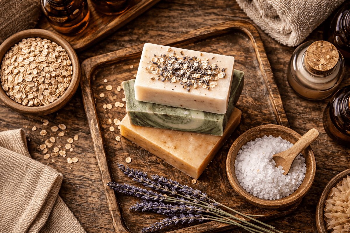 Handmade Natural Oat & Lavender Soap – Nourishing Artisan Bath Bar